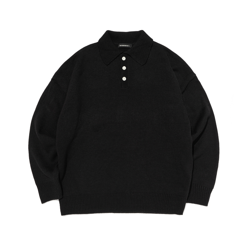 카라 오버 스웨터 니트 (블랙)